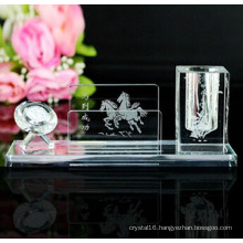 Optical Glass Crystal Brush Pot Cheap Crystal Pen Holder